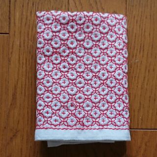 刺し子ふきん【十字花刺し】赤(キッチン小物)
