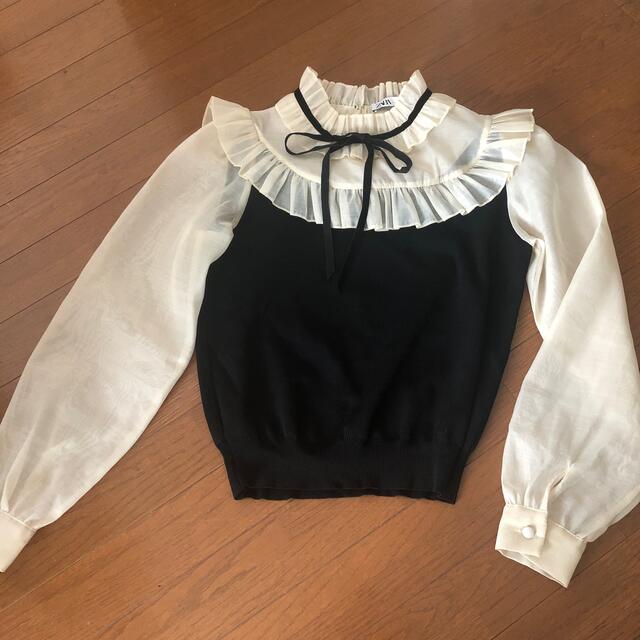 ZARA - ⭐️新品⭐️ZARA⭐️シースルーブラウス リボン付きの通販 by