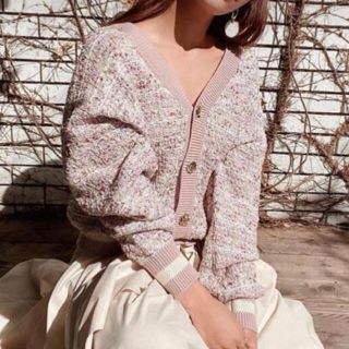 eimy istoire Grace flower バックプリーツカーディガン オンライン
