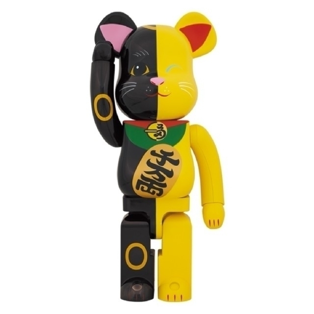 BE@RBRICK 招き猫 黒×黄 1000％BERBRICK品名