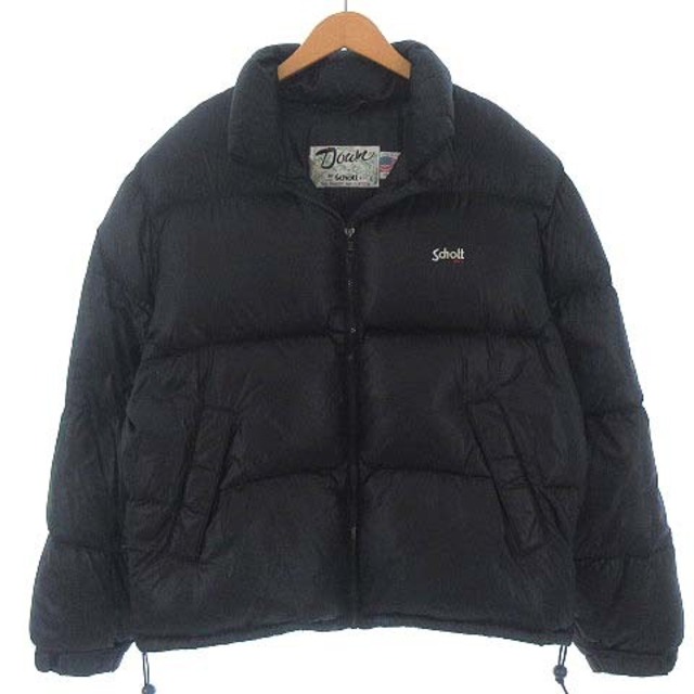 schott(ショット)のショット ダウン ジャケット グースダウン ブラック 黒 M USA製 アウター メンズのジャケット/アウター(ダウンジャケット)の商品写真