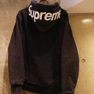 【フードロゴ　ゆるだぼ】SUPREMEパーカー　ブラックアイパッチ　STUSSY