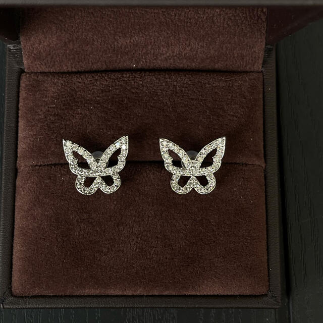 K18WG ダイヤモンド バタフライ ピアス ダイヤモンド 1.26ct