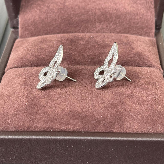 K18WG ダイヤモンド バタフライ ピアス ダイヤモンド 1.26ct