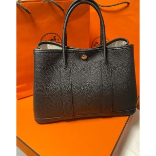 エルメス(Hermes)のエルメス　ガーデンパーティー　tpm 30 ノワール　オールレザー(ハンドバッグ)