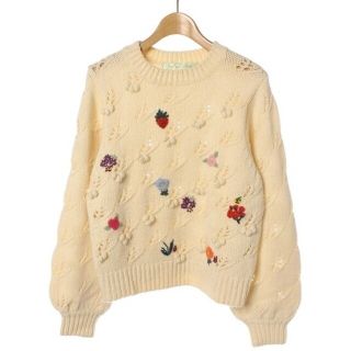 ドットアンドストライプスチャイルドウーマン(Dot&Stripes CHILDWOMAN)のドット&ストライプス チャイルドウーマン ハンド刺繍ニットプルオーバー(ニット/セーター)