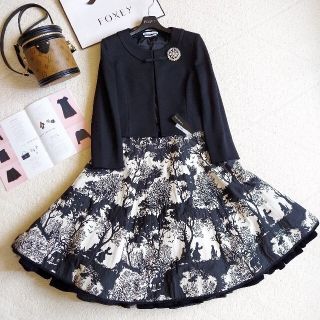 フォクシー(FOXEY)のFOXEY❤38【Tulle Skirt】ベルベットチュールパニエ付❤(ひざ丈スカート)