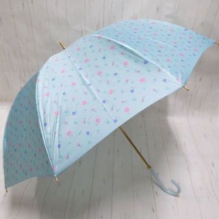 ラデュレ(LADUREE)のLADUREE ラデュレ 長傘 雨傘 花柄 フラワープリント ブルー(傘)