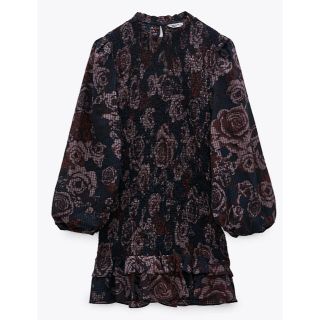 ザラ(ZARA)のZARA ザラ  花柄ワンピース(ひざ丈ワンピース)