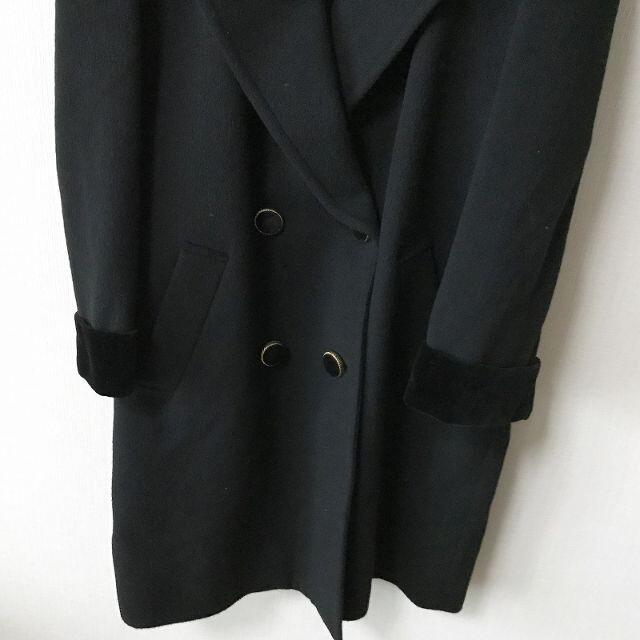 leilian(レリアン)のレリアン カシミヤ混チェスターコート 丸襟 ベロア袖 サイズ11 レディース レディースのジャケット/アウター(チェスターコート)の商品写真