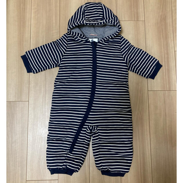 PETIT BATEAU(プチバトー)のプチバトー☆*°マリニエールボーダー柄ジャンプスーツ キッズ/ベビー/マタニティのベビー服(~85cm)(ジャケット/コート)の商品写真