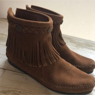 ミネトンカ(Minnetonka)の美品❗️ミネトンカ ショートブーツ フリンジブーツ(ブーツ)