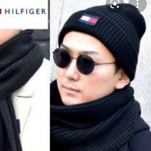 TOMMY HILFIGER(トミーヒルフィガー)の【専用ページ】トミーヒルフィガー　ニット帽（黒） メンズの帽子(ニット帽/ビーニー)の商品写真