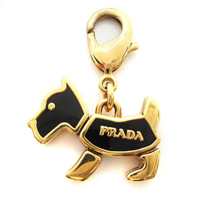 PRADA(プラダ)のプラダ PRADA チャーム  キーホルダー 犬 モチーフ 黒 ゴールド色 エンタメ/ホビーのコレクション(その他)の商品写真