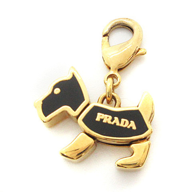 PRADA(プラダ)のプラダ PRADA チャーム  キーホルダー 犬 モチーフ 黒 ゴールド色 エンタメ/ホビーのコレクション(その他)の商品写真