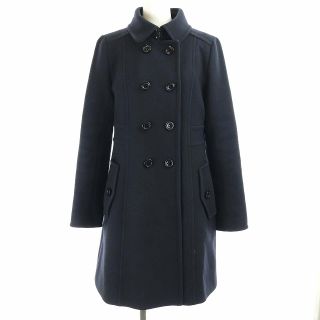 バーバリーブルーレーベル(BURBERRY BLUE LABEL)のバーバリーブルーレーベル ダブル ステンカラーコート ロング ミドル 38 紺(その他)