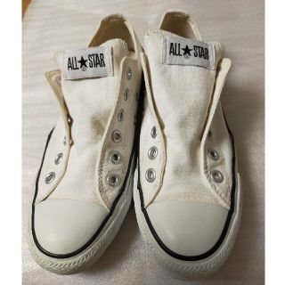 コンバース(CONVERSE)のコンバース　紐なし　白　24.5　スリッポン　ローカット(スニーカー)