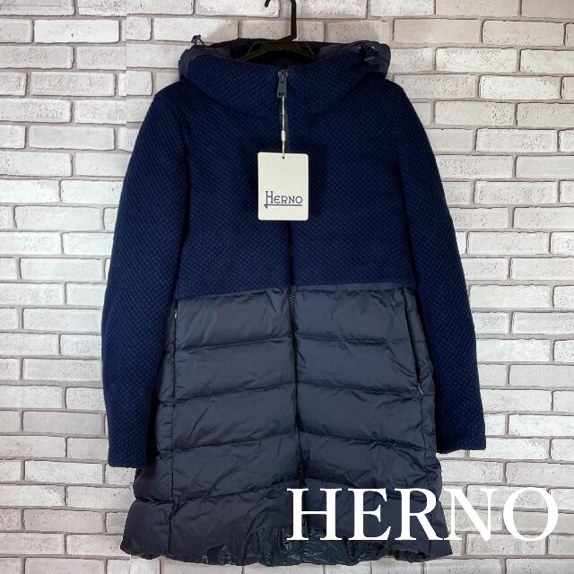 【新品未使用・正規品】HERNO ウールMIXダウンコート NAVY/40サイズ | フリマアプリ ラクマ