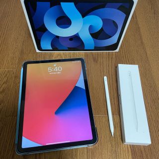 アイパッド(iPad)のiPad Air4 Wifiモデル256GB スカイブルー&Pencil 2(タブレット)