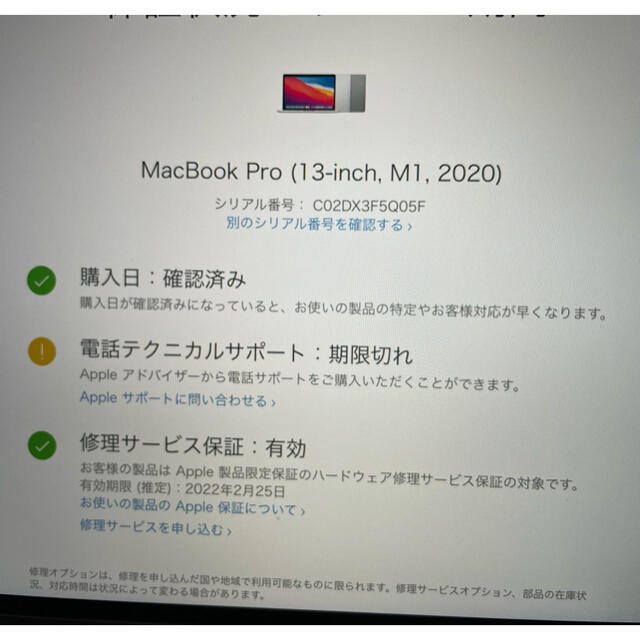 Apple(アップル)のMacBook Pro 13インチ　スペースグレイ　M1チップ スマホ/家電/カメラのPC/タブレット(ノートPC)の商品写真