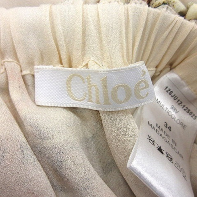 Chloe(クロエ)のクロエ CHLOE ミニスカート フレア 花柄 フリル シフォン 絹 シルク 3 レディースのスカート(ミニスカート)の商品写真