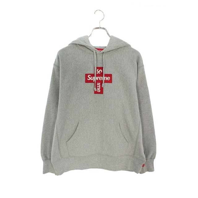 supreme  Cross Box Logo Hooded ネイビー 極美品！