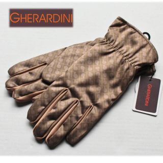 ゲラルディーニ(GHERARDINI)の《ゲラルディーニ》新品 ふわふわあったか素材 ロゴ総柄 スマホ対応手袋 21cm(手袋)