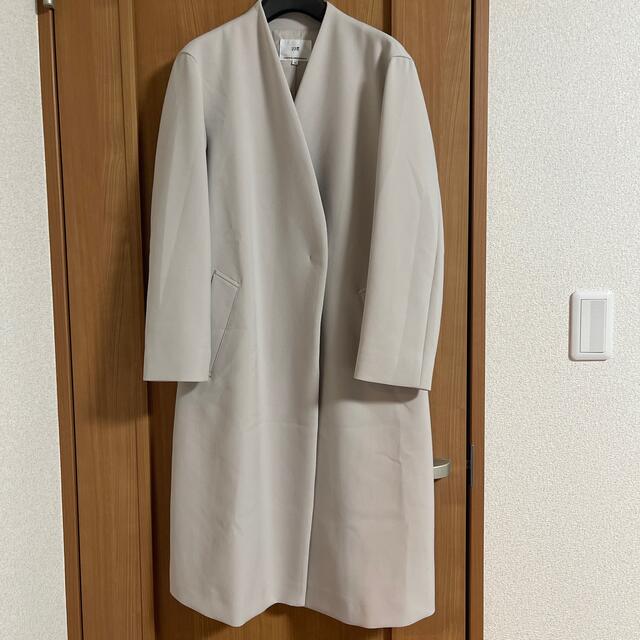 23区 グロッシーダブルクロス Vカラーコート ノーカラーコート