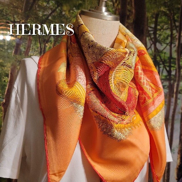 レア 稀少 HERMES エルメス カレ90 スカーフ 光と影の通販 by