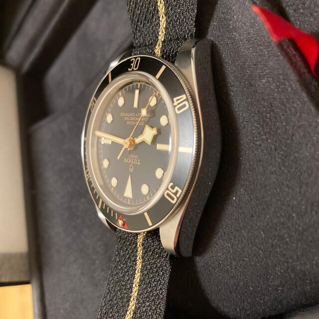 Tudor(チュードル)の美品　チューダー　58 ブラック　ファブリックベルト メンズの時計(腕時計(アナログ))の商品写真