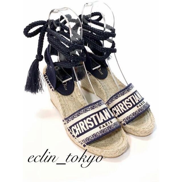 Christian Dior(クリスチャンディオール)の新品同様 DIOR フリンジストラップ ウェッジ サンダル E3133 レディースの靴/シューズ(サンダル)の商品写真