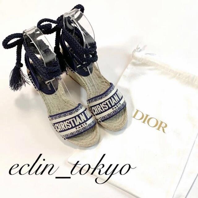 Christian Dior - 新品同様 DIOR フリンジストラップ ウェッジ