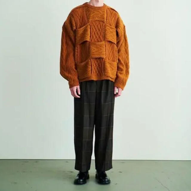 YOKE 20AW CROSSING CABLE CREW NECK KNIT BARGAIN www.gold-and-wood.com