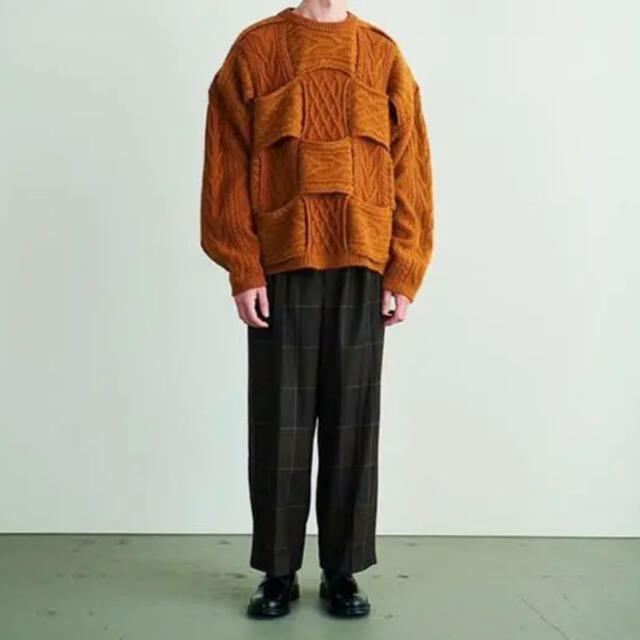 YOKE 20AW CROSSING CABLE CREW NECK KNIT