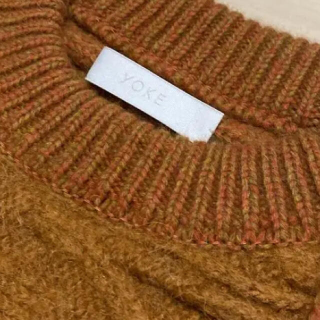 YOKE 20AW CROSSING CABLE CREW NECK KNIT BARGAIN www.gold-and-wood.com