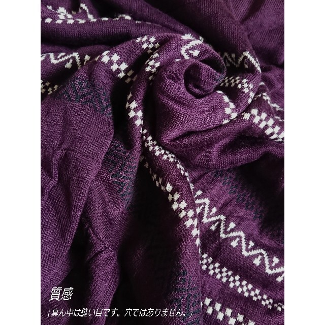 ティアード ロングベスト ロングワンピース ニット 秋色 紫 大きいサイズ LL レディースのワンピース(ロングワンピース/マキシワンピース)の商品写真