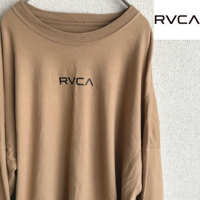 RVCA(ルーカ)のRVCA 袖プリント　長袖　Tシャツ　ルーカ　Mサイズ　ベージュ メンズのトップス(Tシャツ/カットソー(七分/長袖))の商品写真