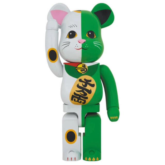 BE@RBRICK 招き猫 白×緑　1000％