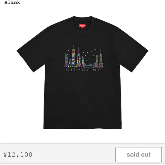 黒L Supreme Skyline Top Tee