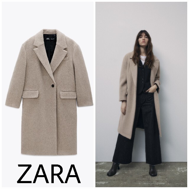 本日限定値下げ　新品タグ付き　ZARA ベルト付きコート Lサイズ