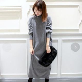 プラージュ(Plage)のplage 完売♡MERINO WOOL タートルネックワンピース♡ネイビー(ロングワンピース/マキシワンピース)