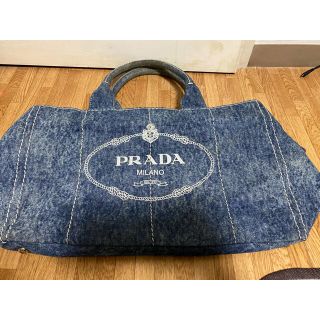 プラダ(PRADA)のPRADA カナパ　デニム　M プラダ(ハンドバッグ)