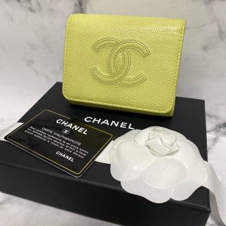 シャネル(CHANEL)の【美品☆】CHANEL  デカココマーク キャビアスキン / イエロー(財布)