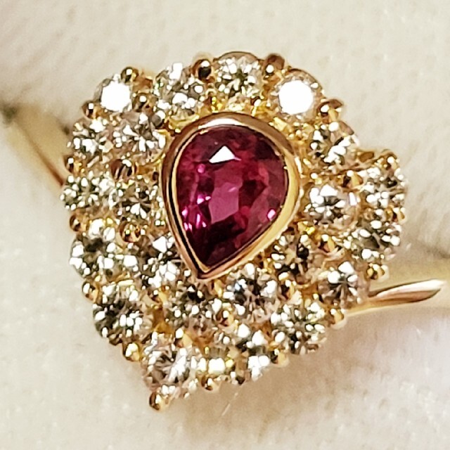 想像を超えての ルビー ペアシェイプ K18 ブランド品 新品 ダイヤ 18K