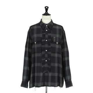 アンユーズド(UNUSED)の21AW DAIRIKU Triple gauze Frill check(シャツ)