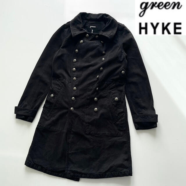 HYKE(ハイク)の希少 green 現HYKE 製品染め加工キャンバスモーターサイクルコート 1 レディースのジャケット/アウター(トレンチコート)の商品写真