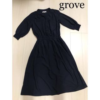 グローブ(grove)のgrove 紺色　ロングワンピース (ロングワンピース/マキシワンピース)