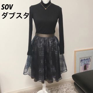 ダブルスタンダードクロージング(DOUBLE STANDARD CLOTHING)のお値下げ【割と美品】sov ダブスタ チュールスカート(ひざ丈スカート)