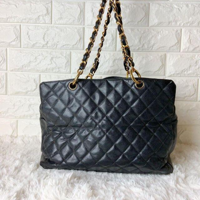 CHANEL シャネル キャビアスキン デカココ チェーンショルダートートバッグバッグ