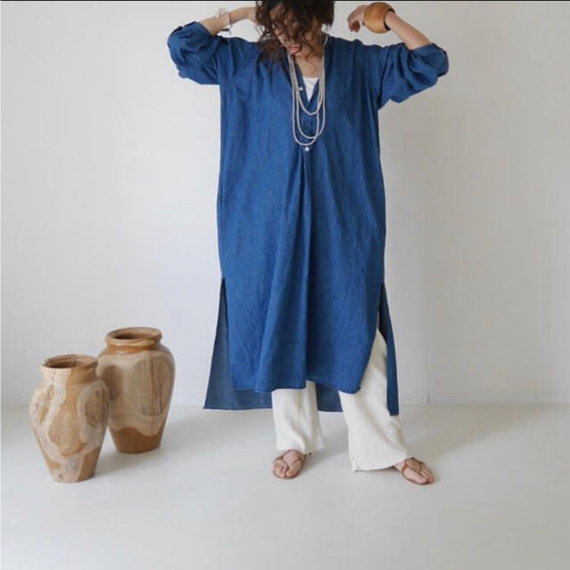 ARGUE（アギュー）|LINEN DENIM FRENCH LONGDRESS 1